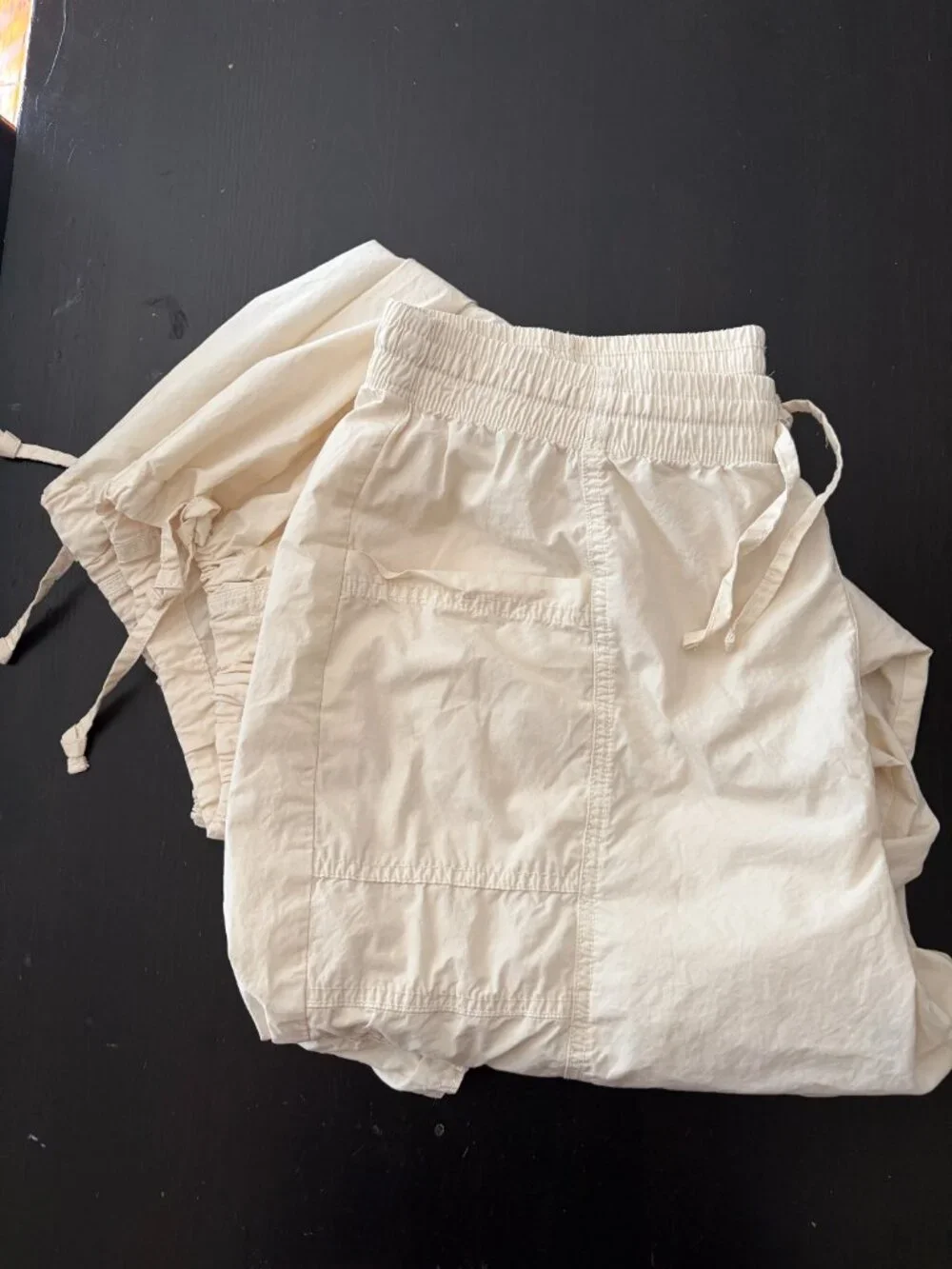 Aerie XL Oversized Womens Ivory Drawstring High Waisted Go For It Baggy Pull On - Picture 5 of 8